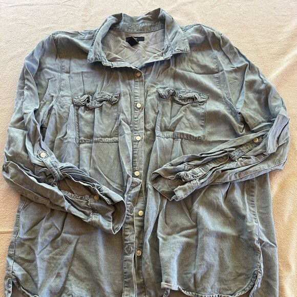 GAP Blue Button Down Shirt for Women - Picture 1 of 6